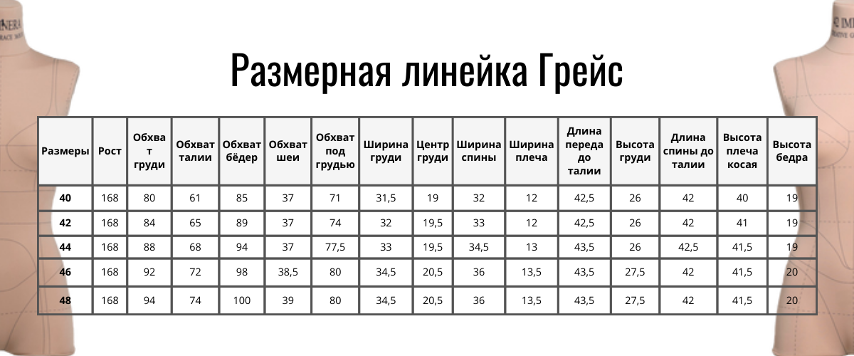 Грейс с бельевой разметкой